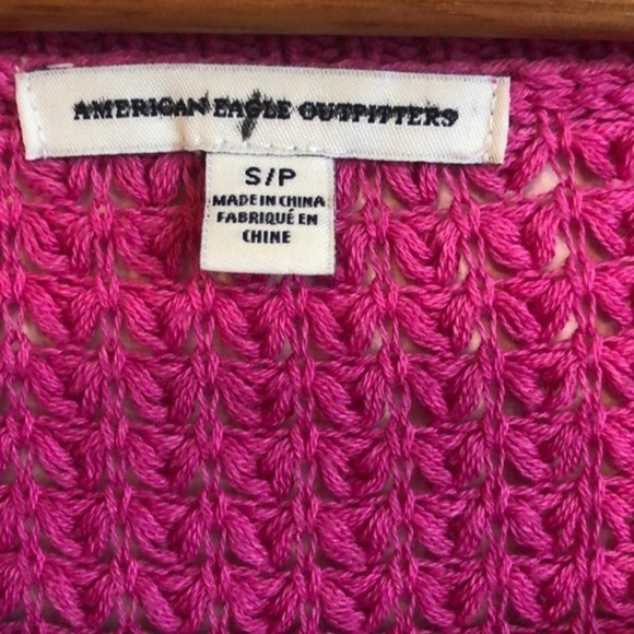 AMERICAN Eagle Outfitters pink waffle sweater S - Picture 5 of 6